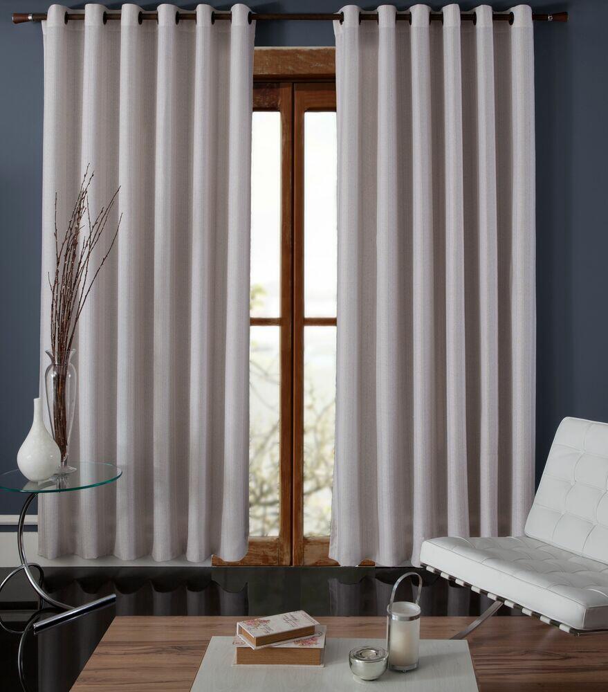 Cortina Poliéster Madras 2,60x2,30m Tecido Cru Diagonal