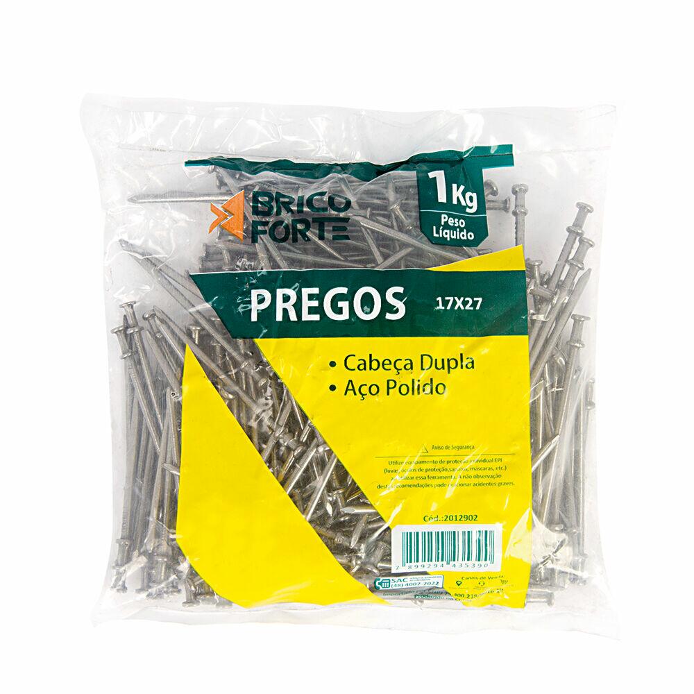 Prego 2 Cabeças Polido 1kg 17x27 Brico Forte