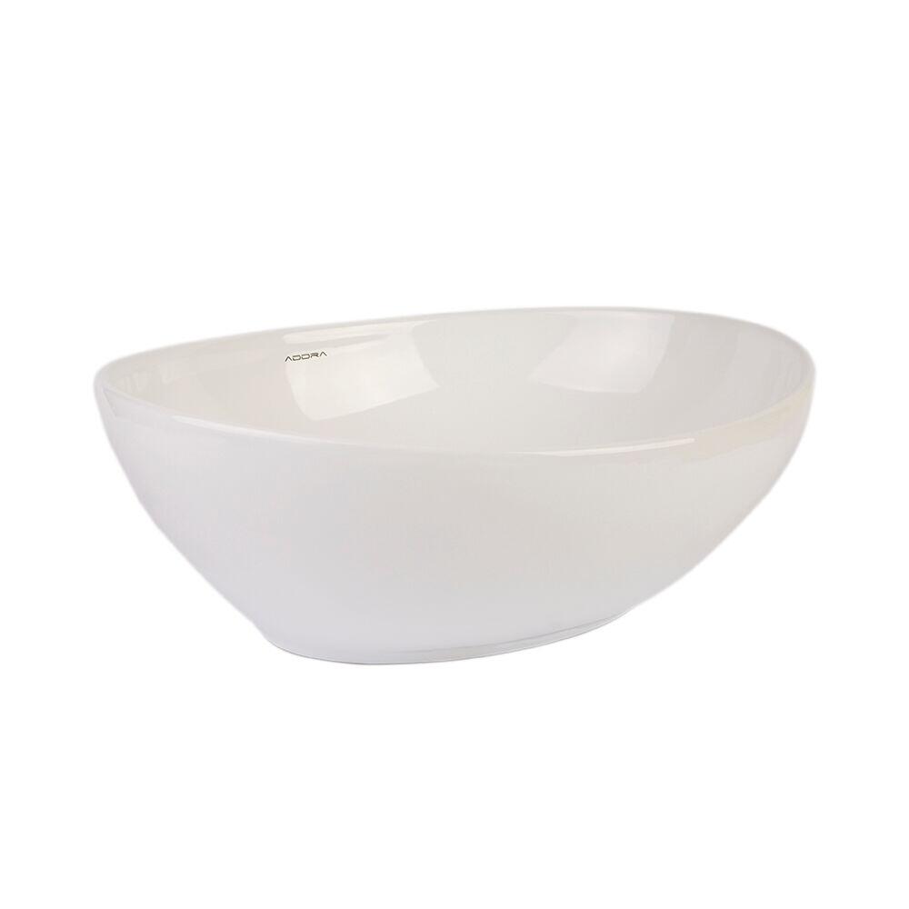 Cuba para Banheiro de Apoio Louça Oval Branca 40,5x33cm Artistic Addra