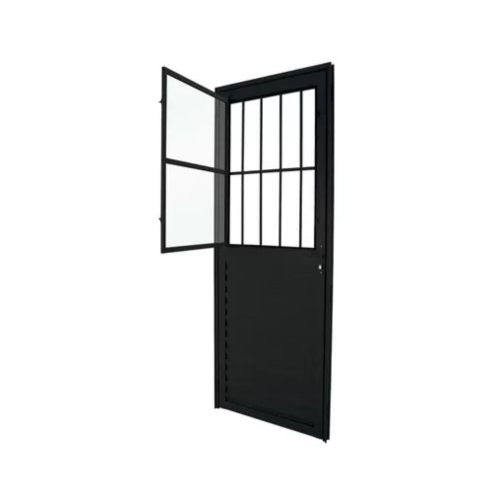Porta de Abrir Aço 2,10x0,80m Preto CRV