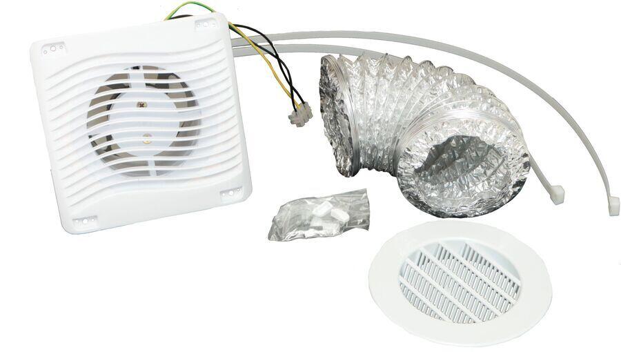 Kit Exaustor 90mm Com Grade Branco 220v Itc