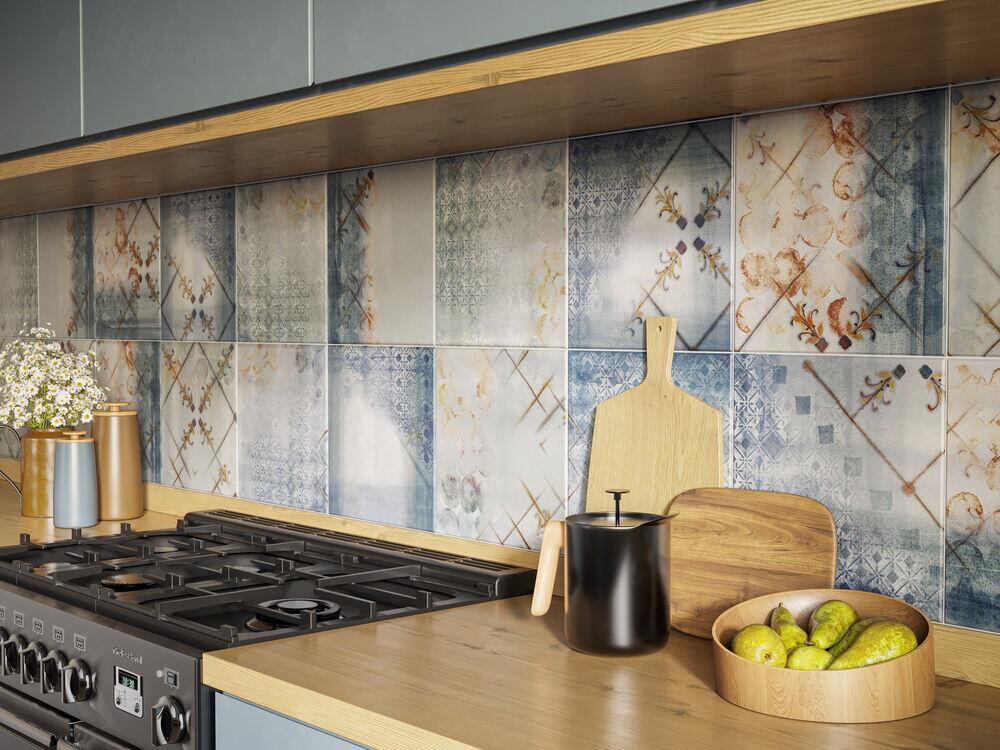Revestimento Parede Murano Azul Retificado Acetinado 30X90,2 Incepa