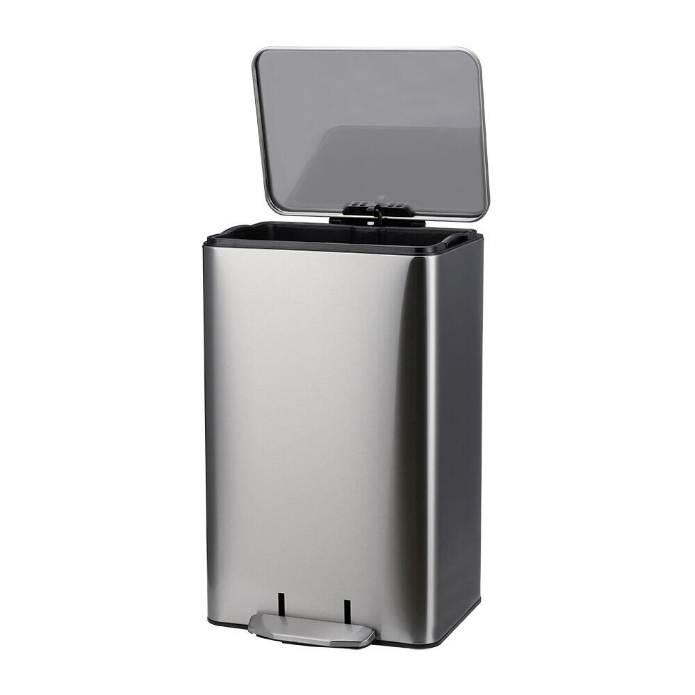 Lixeira com Pedal Terrazo 30 Litros Cinza Escovado 31x56cm Casa&Ideia