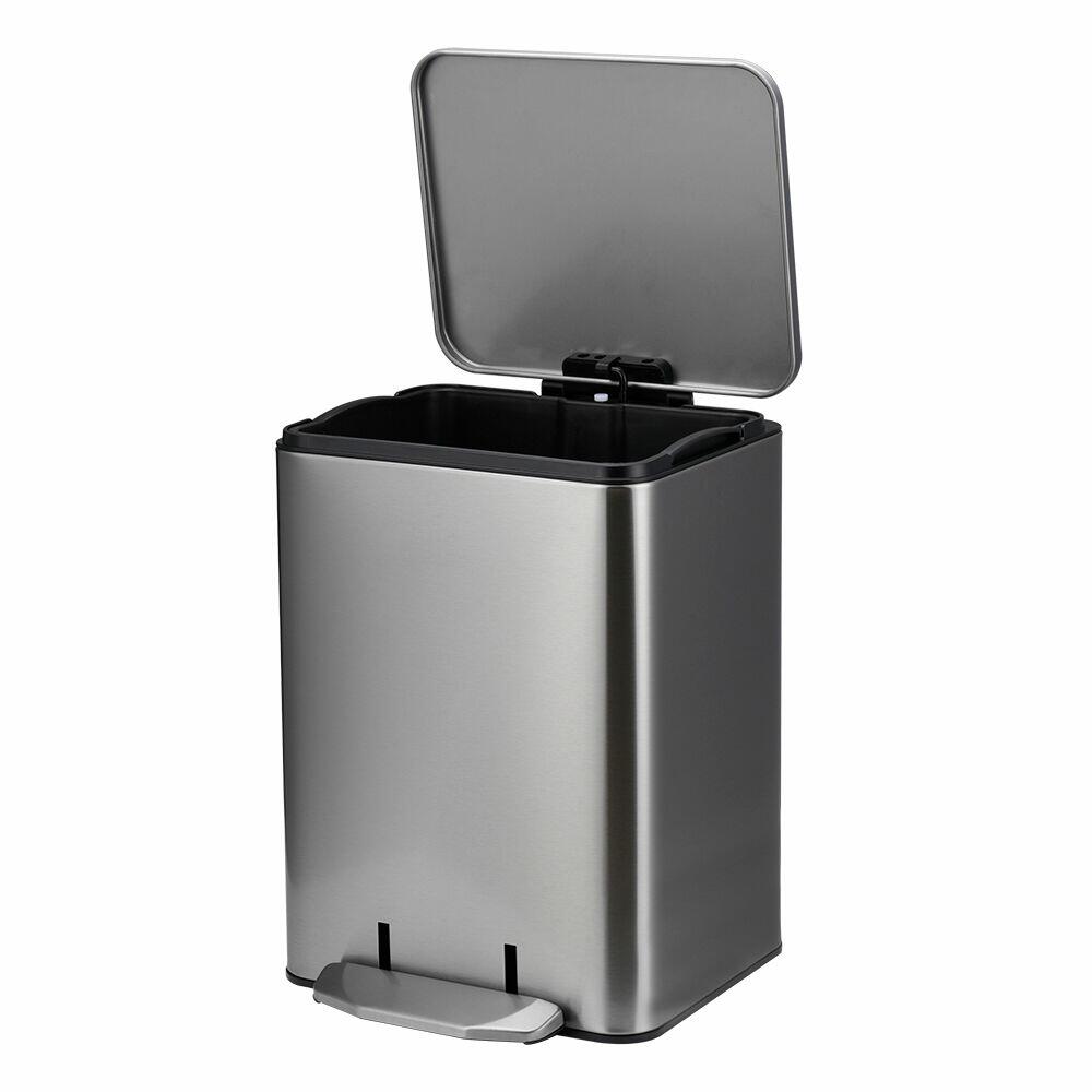 Lixeira com Pedal Terrazo 21 Litros Cinza Escovado 29,5x55cm Casa&Ideia