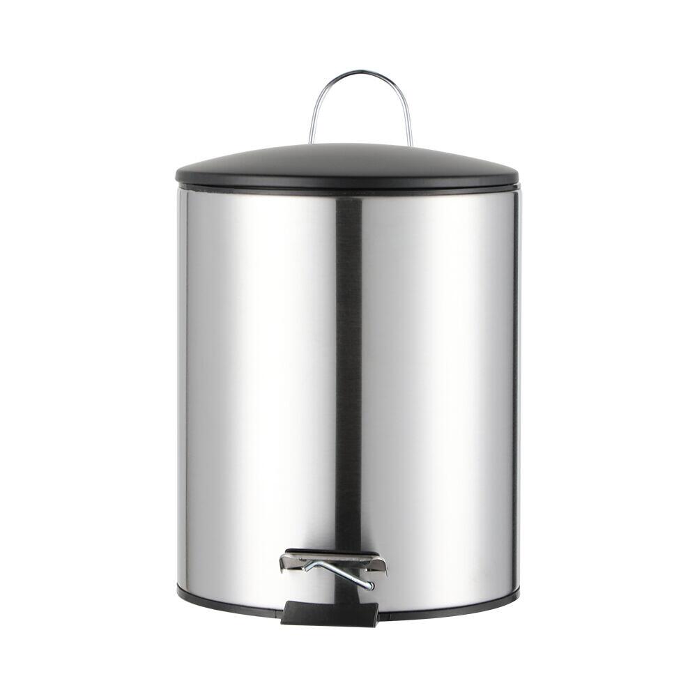 Lixeira com Pedal 12 Litros Nero Preto Inox Escovado 30x39cm Casa&Ideia