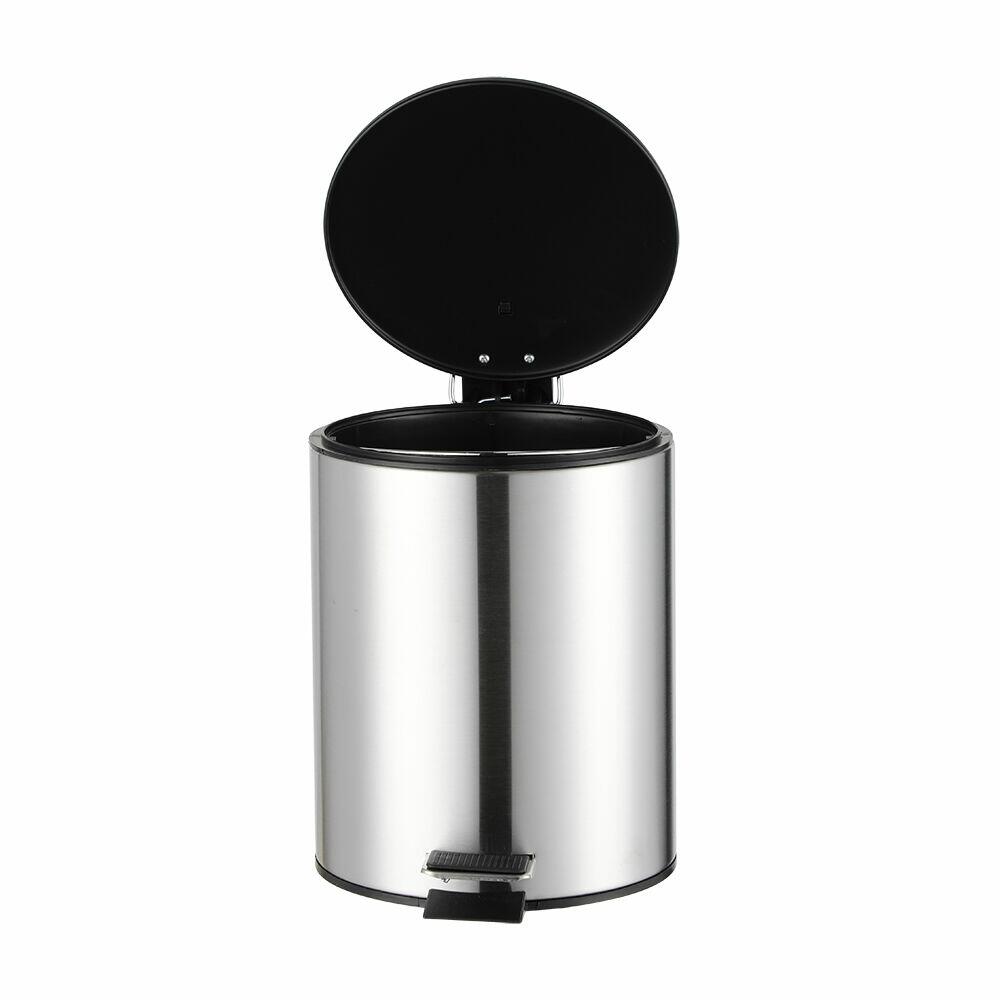 Lixeira com Pedal 12 Litros Nero Preto Inox Escovado 30x39cm Casa&Ideia