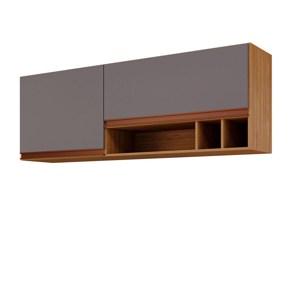 Armário Aéreo Cozinha 114CM Prisma Freijo/tit Mgm Gabinetes