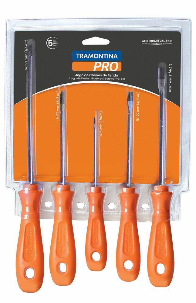 Jogo de Chave de Fenda 5pcs Laranja Escuro Tramontina