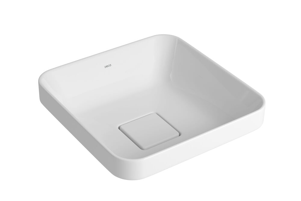 Cuba para Banheiro de Sobrepor Louça 30cm Slim Branco Quadrada Deca