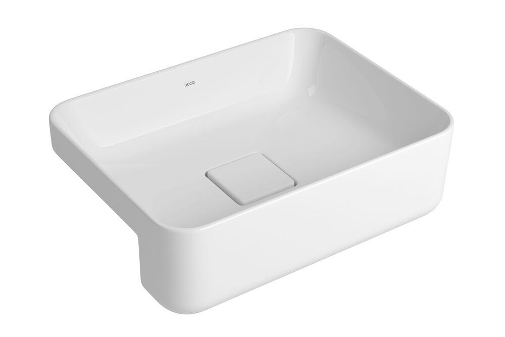 Cuba para Banheiro de Semi-encaixada Louça 40cm Slim Branco Quadrada Deca