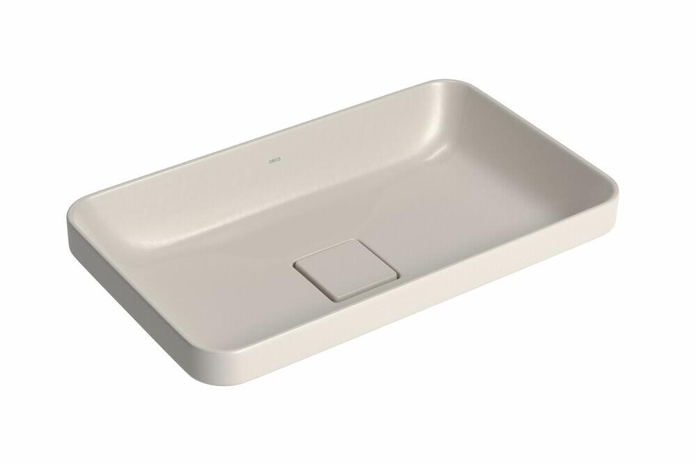Cuba para Banheiro de Sobrepor Louça Slim Bege Acetinado Retangular 50cm Deca