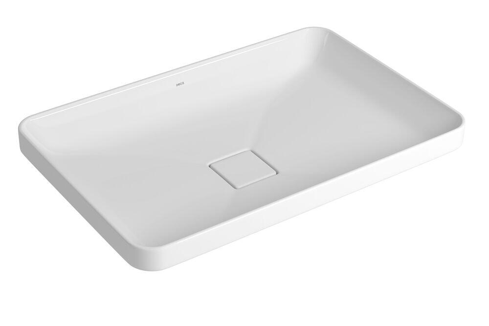 Cuba para Banheiro de Sobrepor Louça Slim Branco Retangular 60cm Deca