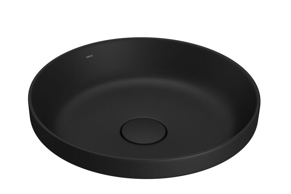 Cuba para Banheiro de Sobrepor Louça Slim Ebano Fosco Redonda 40cm Deca