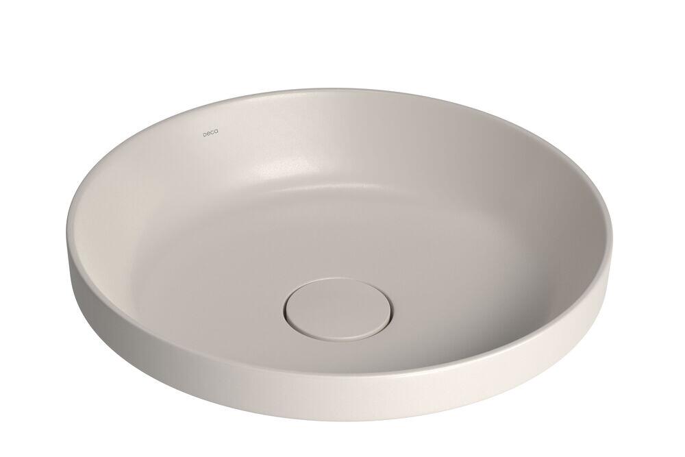 Cuba para Banheiro de Sobrepor Louça Slim Bege Acetinado Redonda 40cm Deca