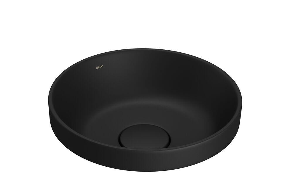 Cuba para Banheiro de Sobrepor Louça Slim Ebano Fosco Redonda 30cm Deca