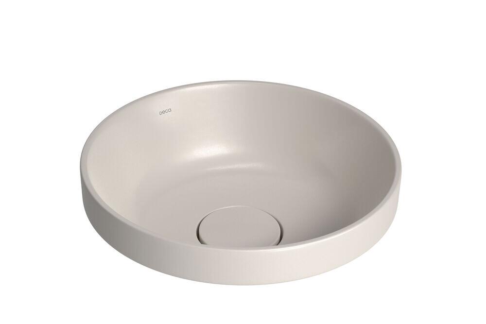 Cuba para Banheiro de Sobrepor Louça Slim Bege Acetinado Redonda 30cm Deca