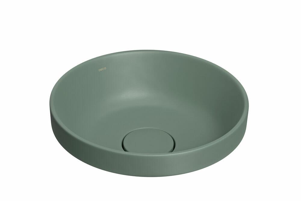 Cuba para Banheiro de Sobrepor Louça Slim Verde Salvia Redonda 30cm Deca