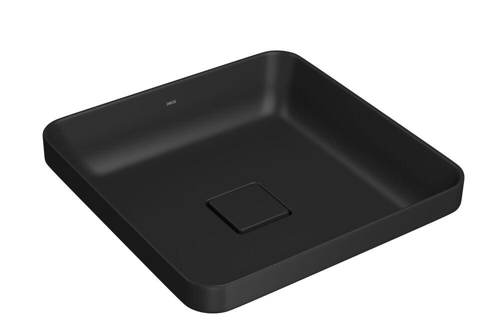 Cuba para Banheiro de Sobrepor Louça Slim Ebano Fosco Quadrada 40cm Deca