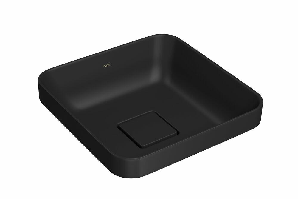 Cuba para Banheiro de Sobrepor Louça Slim Ebano Fosco Quadrada 30cm Deca