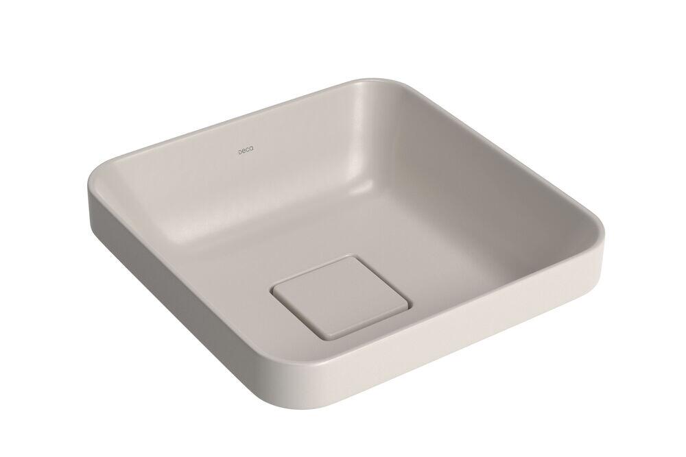Cuba para Banheiro de Sobrepor Louça Slim Bege Acetinado Quadrada 30cm Deca