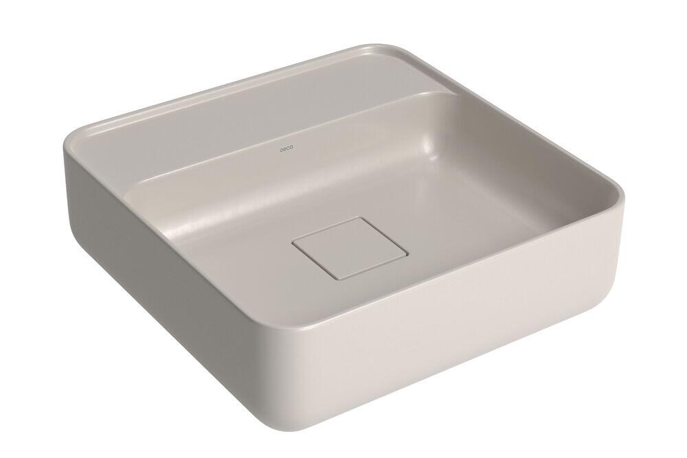 Cuba para Banheiro de Apoio Louça com Mesa Slim Creme Quadrada 40cm Deca