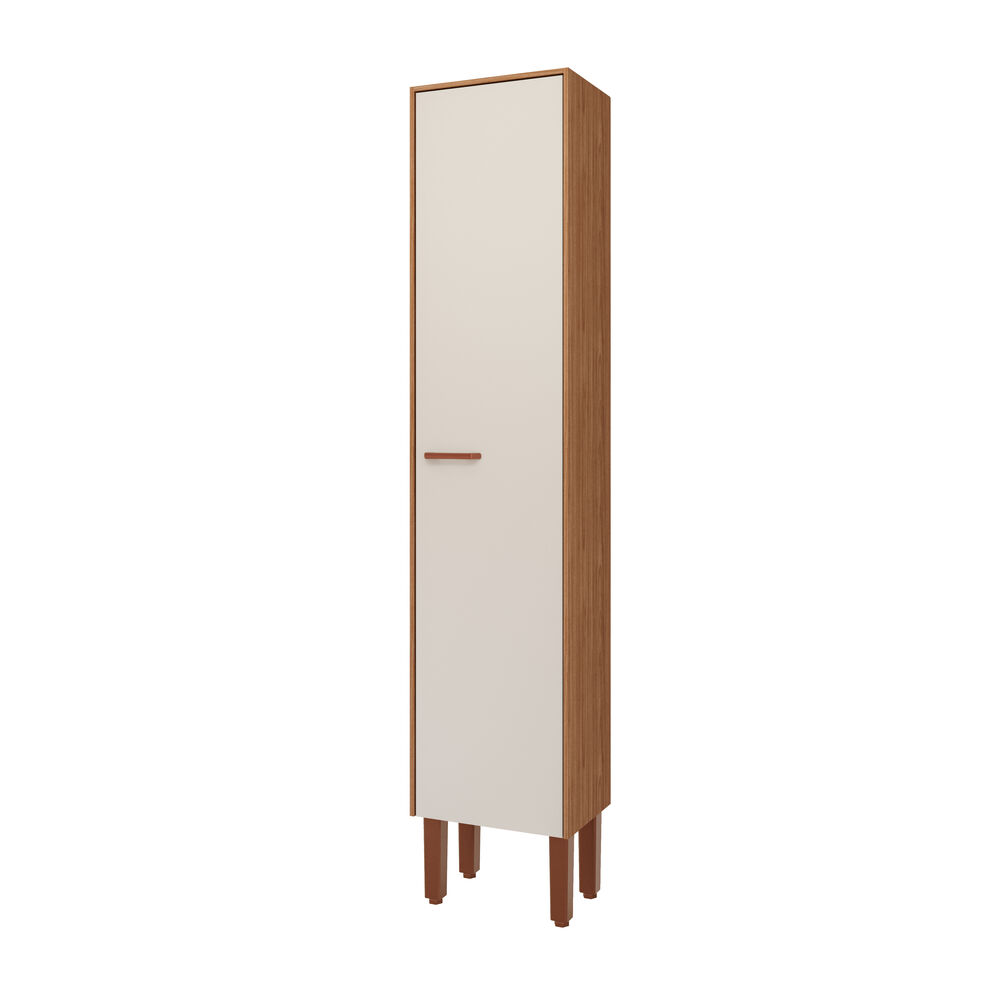 Paneleiro Slim Freijo/off White 2,05m 1 Porta MGM Gabinetes