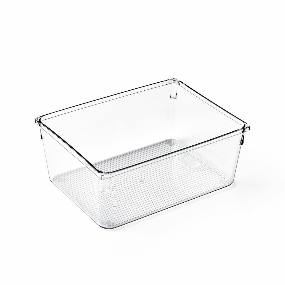 Cesto Organizador Amarilis Transparente Retangular 15,2x20,3cm 2,6l Casa&Ideia