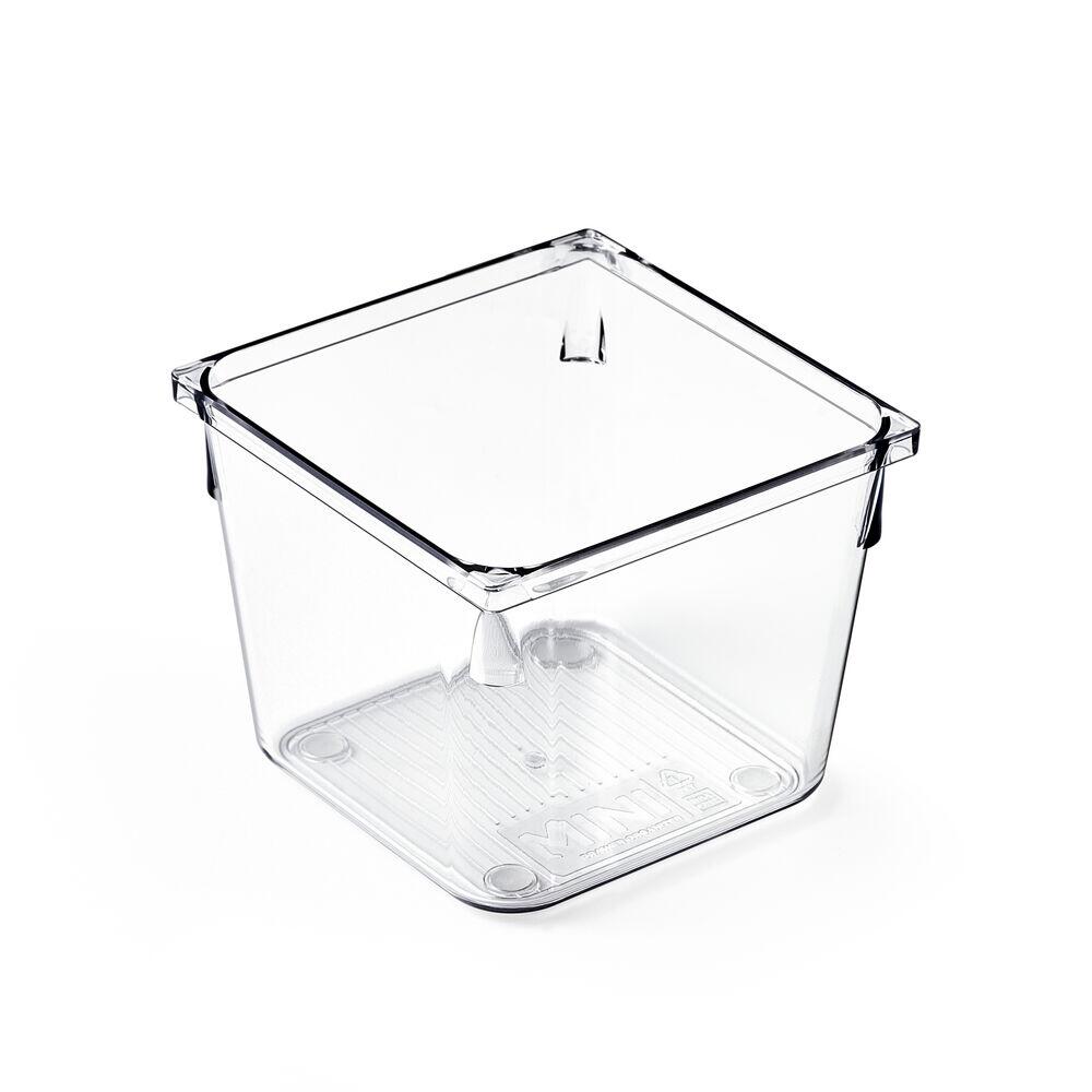 Cesto Organizador Amarilis Transparente Quadrado10,2x10,2cm 0,9l Casa&Ideia