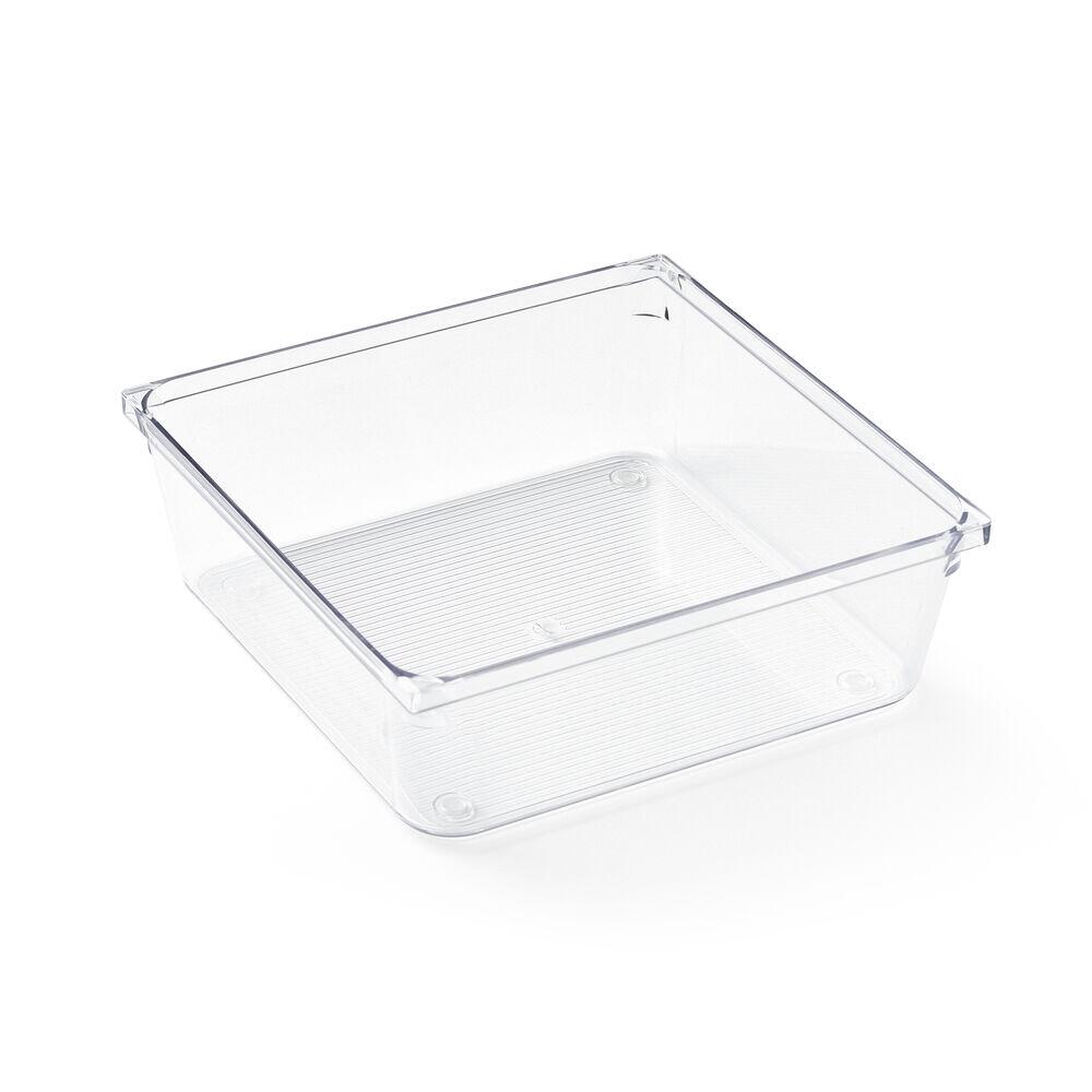 Cesto Organizador Amarilis Transparente Quadrado 15,2x15,2cm 1,2l Casa&Ideia