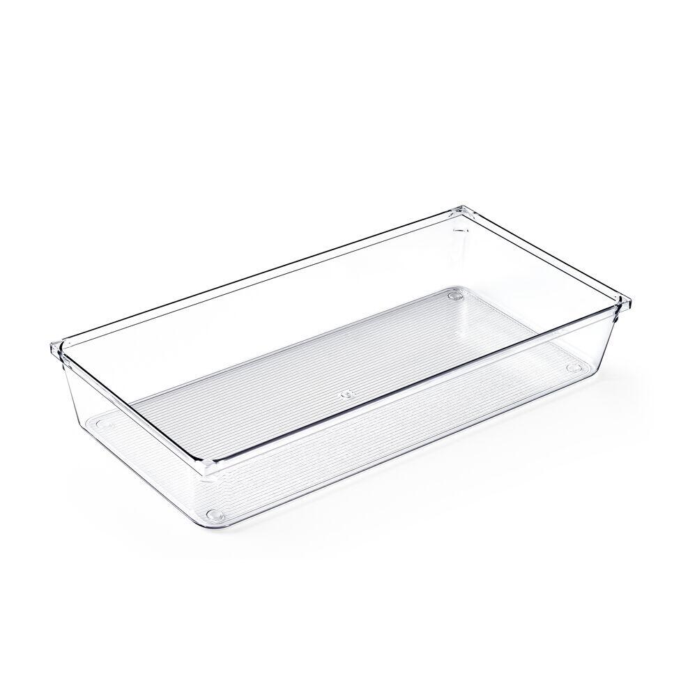 Cesto Organizador Amarilis Transparente Retangular 15,2x30,5cm 2,4l Casa&Ideia