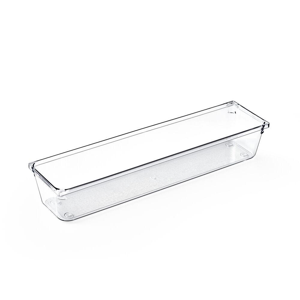 Cesto Organizador Amarilis Transparente Retangular 7,6x30,5cm 1,2l Casa&Ideia