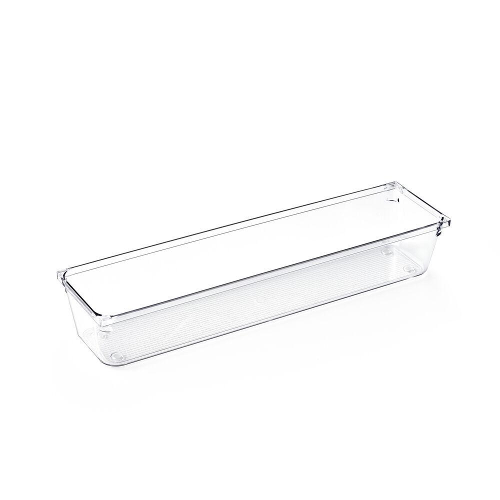 Cesto Organizador Amarilis Transparente Retangular 7,6x22,9cm 0,9l Casa&Ideia