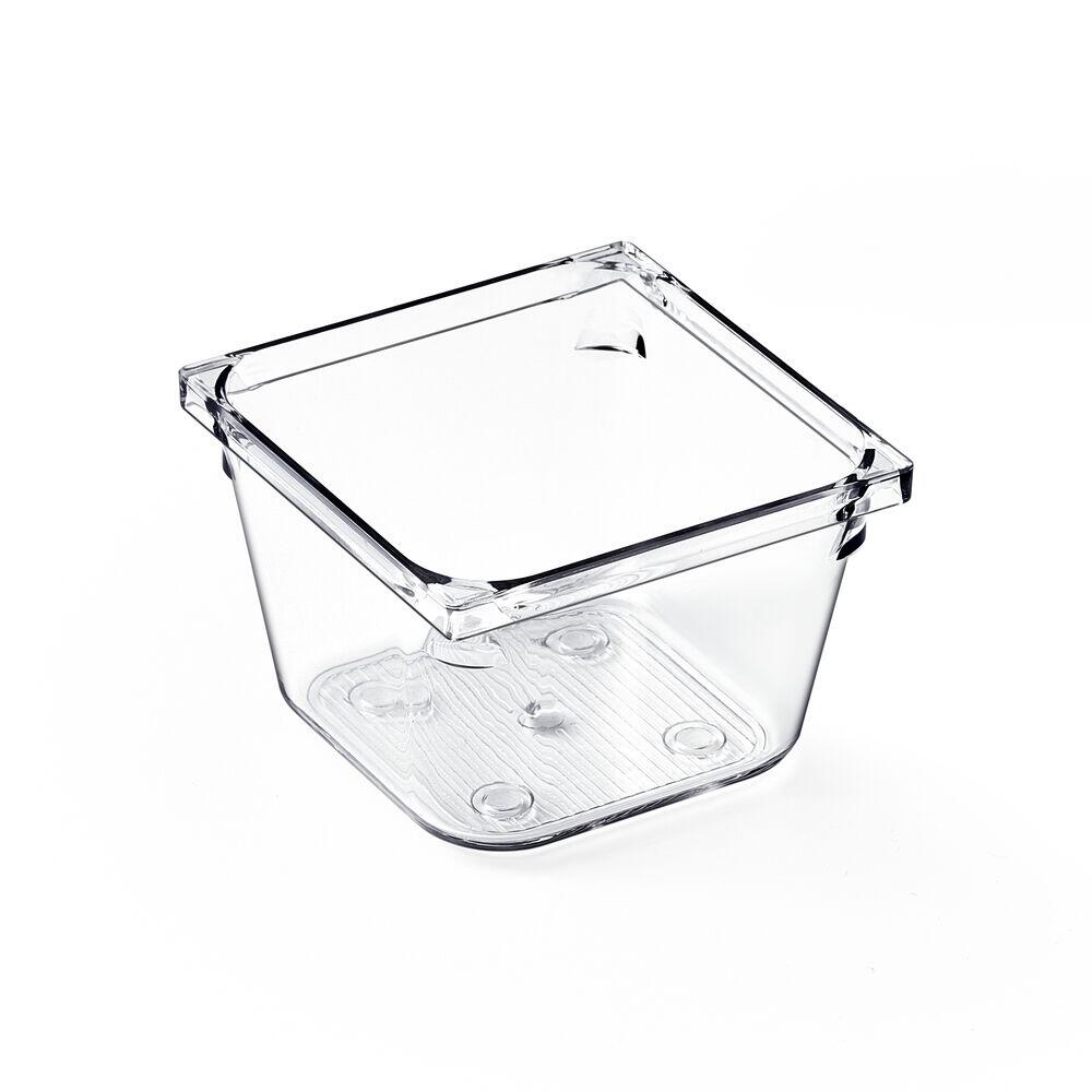 Cesto Organizador Amarilis Transparente Quadrado 7,6x7,6cm 0,3l Casa&Ideia