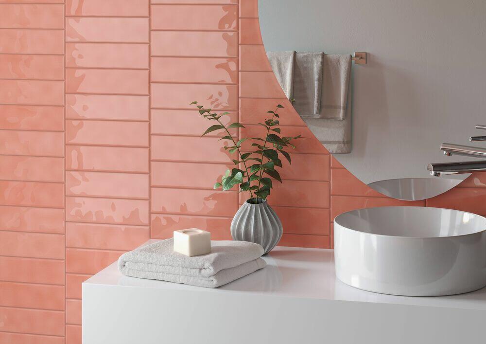 Revestimento Parede Prisma Rose Brilho Bold Brilhante 7x25 Eliane