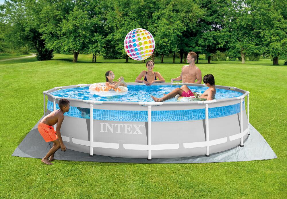 Piscina Armação Metal 12.706l Com Acessórios Cinza Intex