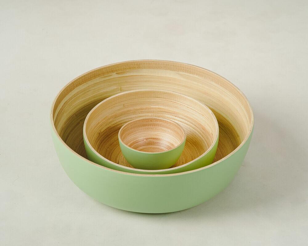 Bowl 10cm Bambu Verde Fosco Redondo Casa&ideia