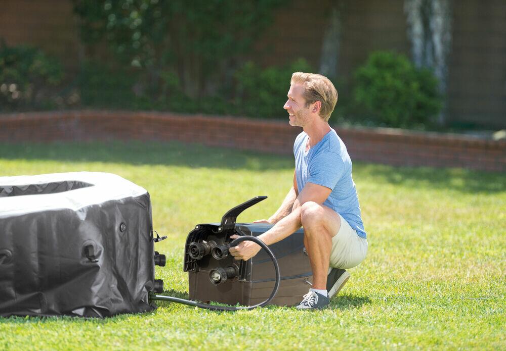 Spa Inflável Purespa Deluxe 1098l Preto Octogonal Intex