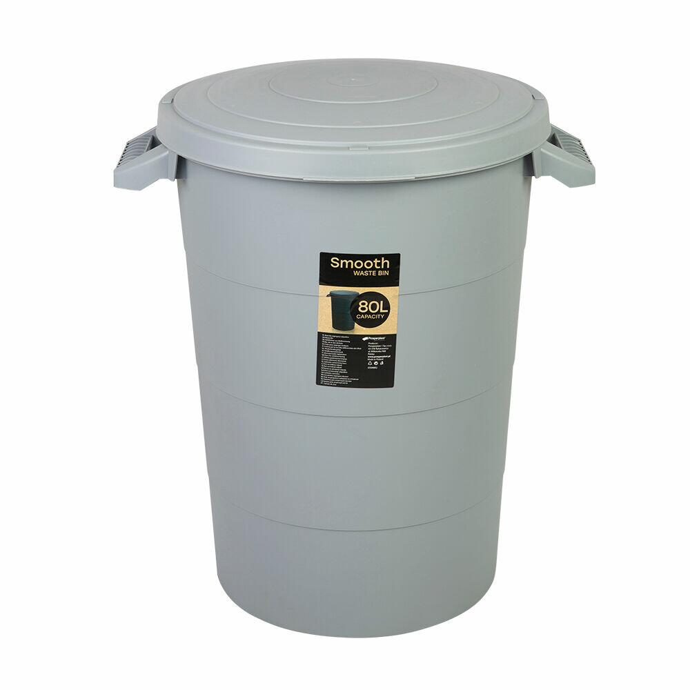 Lixeira Com Tampa 80L Aster Cinza Casa&ideia