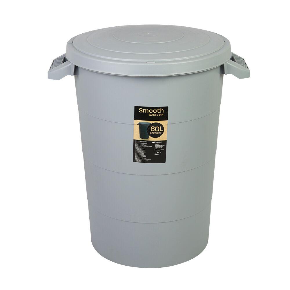 Lixeira Com Tampa 80L Aster Cinza Casa&ideia