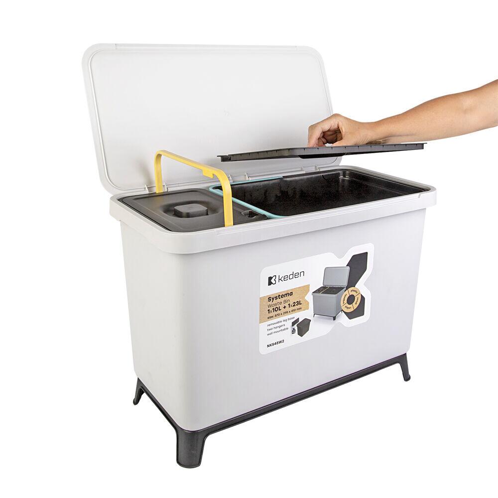 Lixeira Com Tampa 10l Dion Cinza Casa&ideia