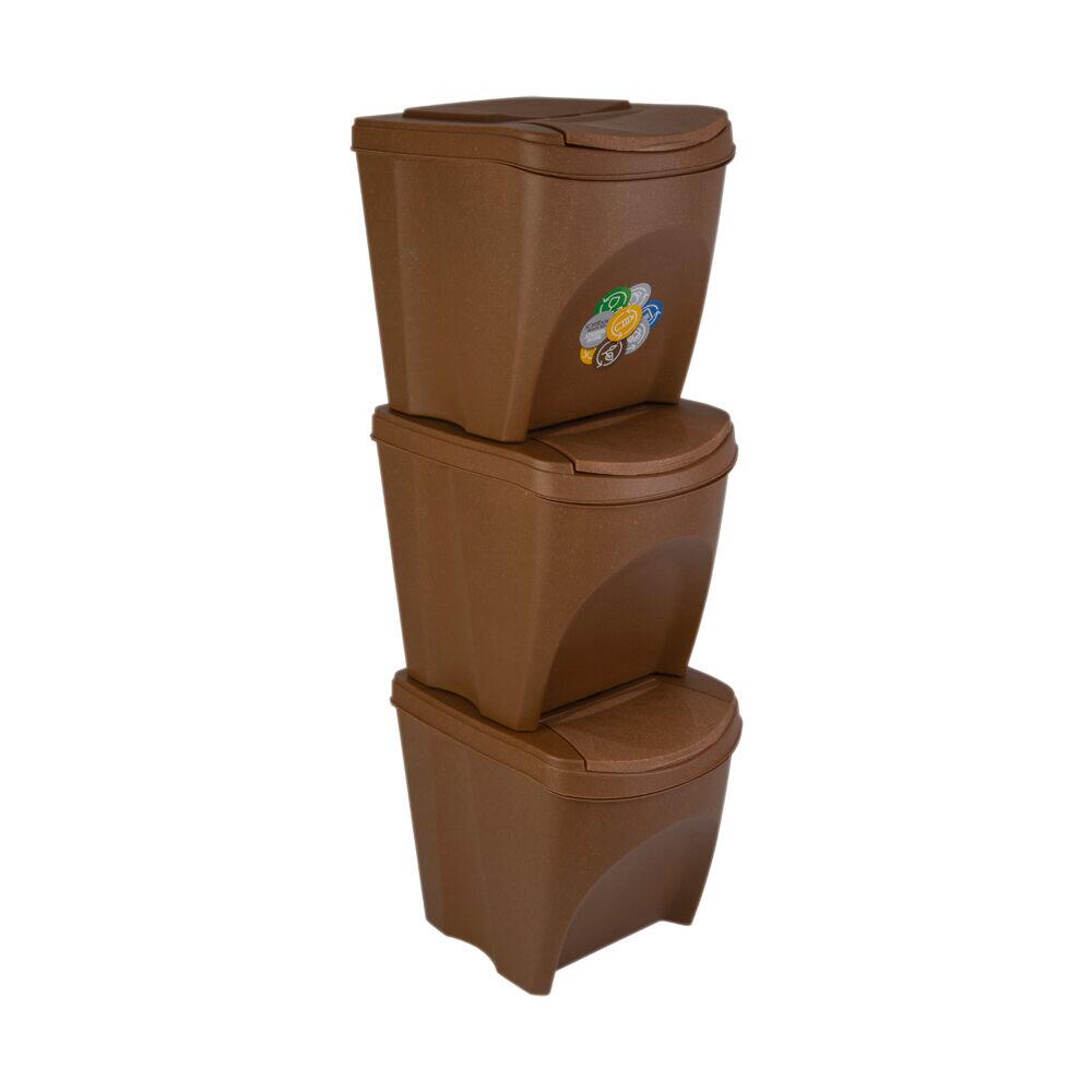 Kit 3 Lixeiras Com Tampa 25l Andel Natural Casa&ideia