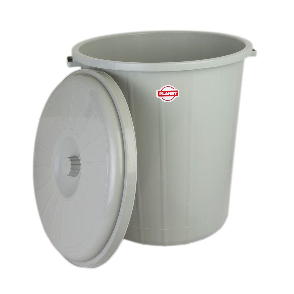 Lixeira Com Tampa Smoke 90l Cinza Plástico Casa&Ideia