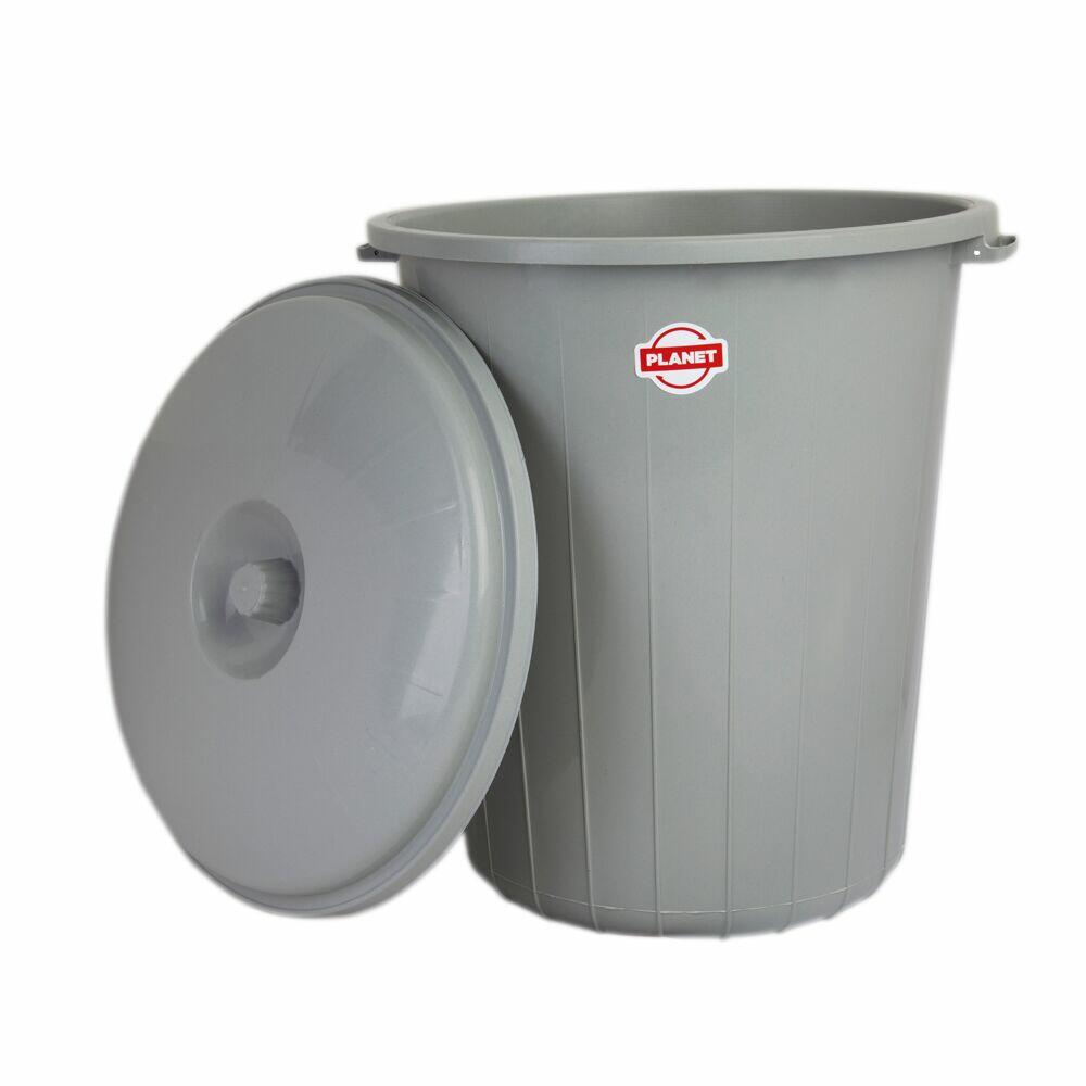 Lixeira Com Tampa Smoke 70l Cinza Plástico Casa&Ideia