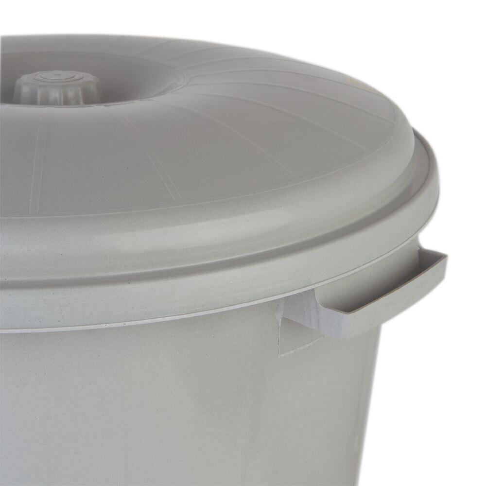Lixeira Com Tampa Plástico Cinza Smoke 50l Casa&Ideia