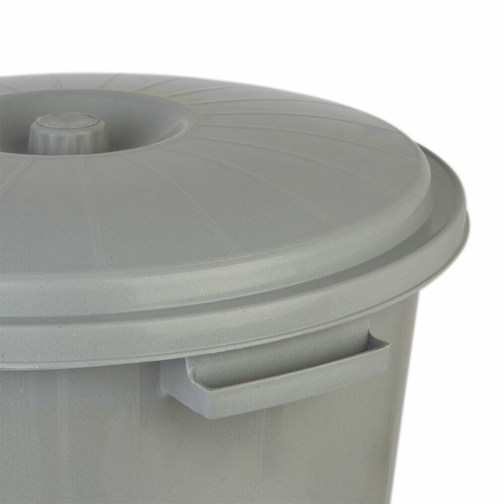 Lixeira Com Tampa Plástico Cinza Smoke 35l Casa&Ideia