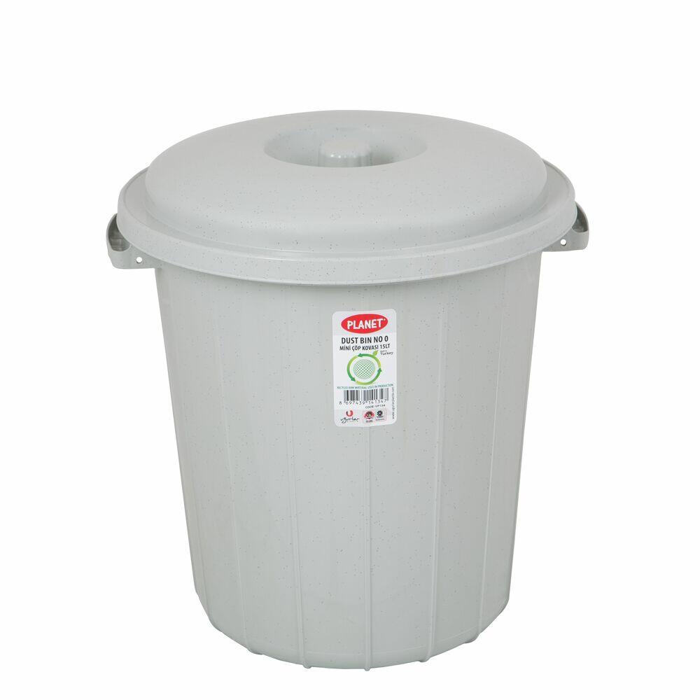 Lixeira Com Tampa Plástico Cinza Smoke 15l Casa&Ideia