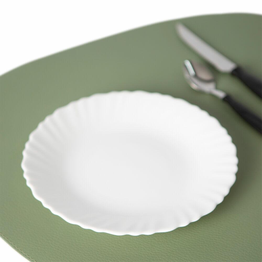 Prato Sobremesa 19cm Aurora Branco Vidro Casa&ideia