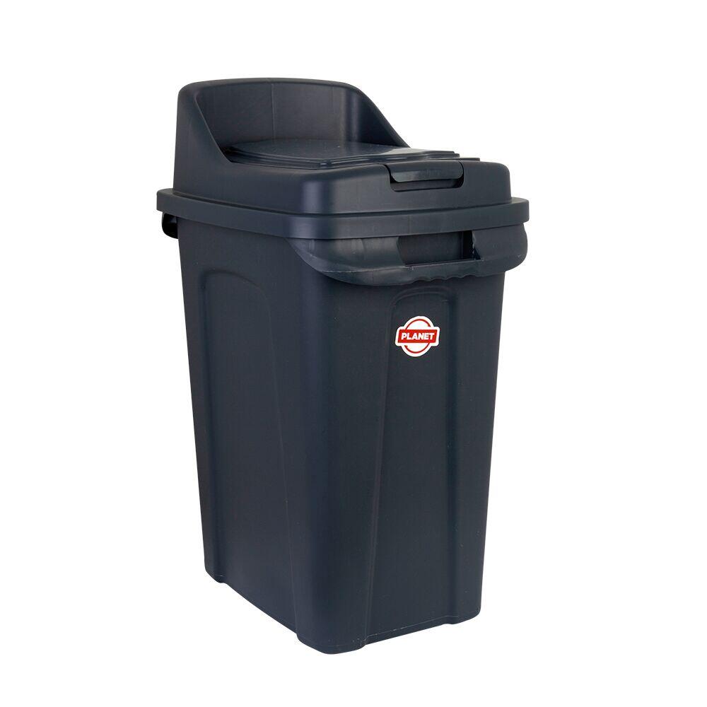 Lixeira Com Tampa Reciclagem 50l Cinza Plástico Casa&Ideia