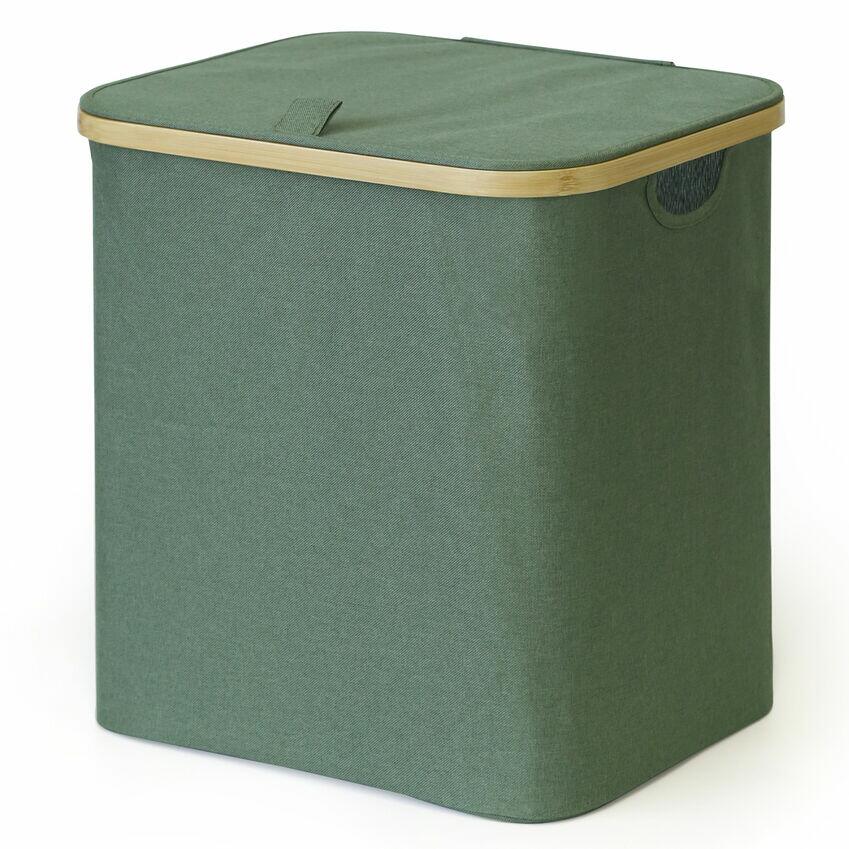 Cesto Dobrável Com Tampa 50l Verde Ecobio 40,5x33x42 Casa&ideia