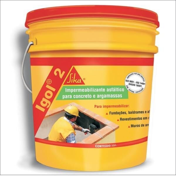 Impermeabilizante Sika Igol 2 3,6L Preto